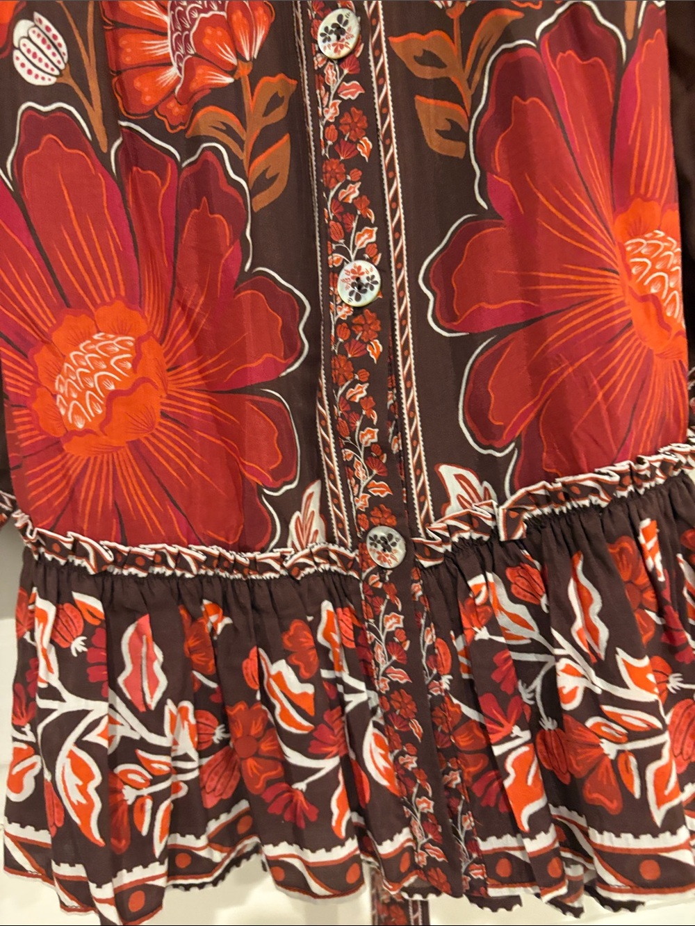 Farm Rio Gigi Tapestry Brown dress size M NWT - Picture 3 of 5